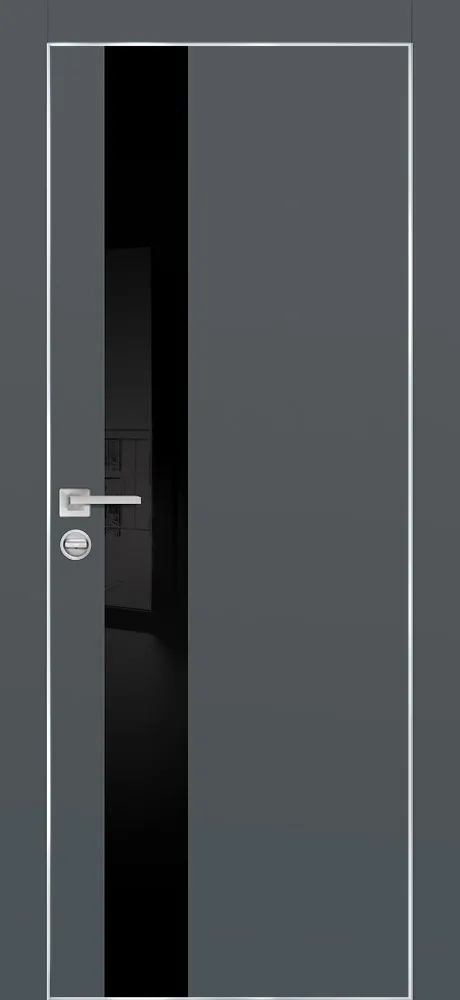Фото Межкомнатная дверь PX-10  AL кромка с 4-х ст. Графит матовый